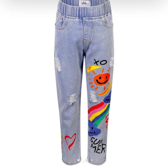 Lola & the Boys | Painted Denim Jeans | Girls Size 12 | NWT - Picture 1 of 3